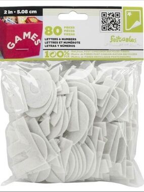 🆕 PLUS MORE 80PC+ Letters & Numbers Feltables Felt with Adhesive backing White